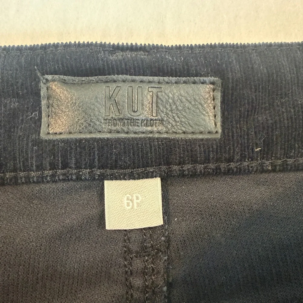 Kut from the Kloth Corduroy Pants Womens‎ 6P Black Straight Leg